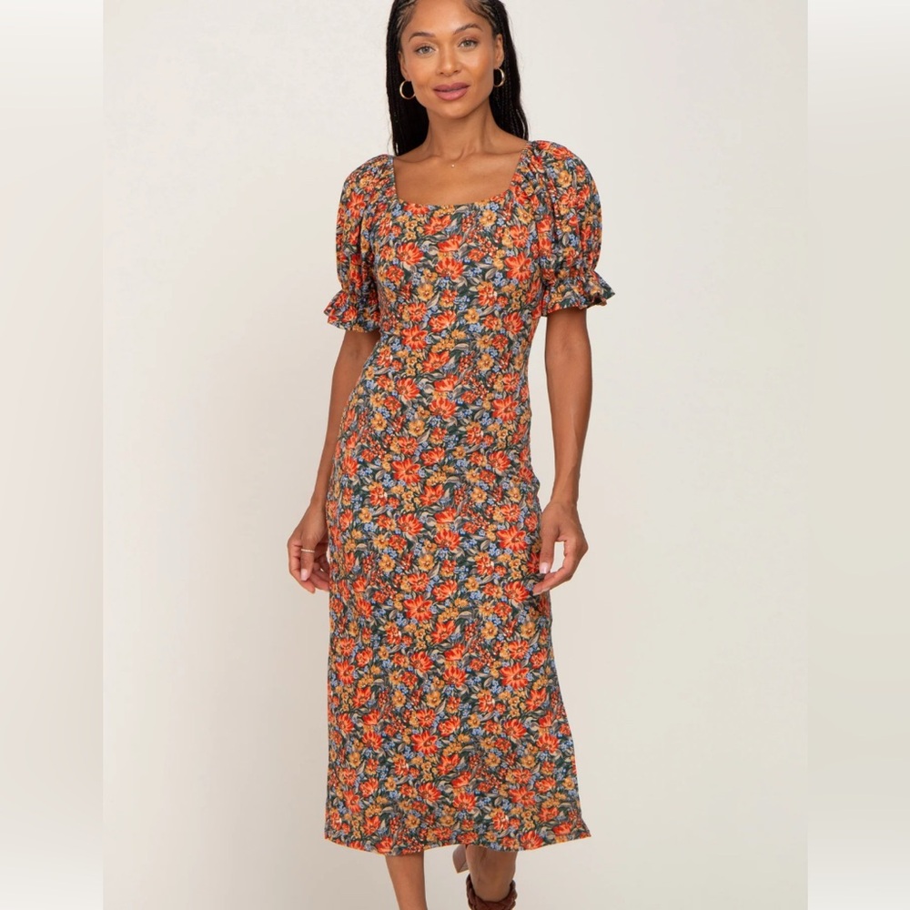 Floral print midi dress